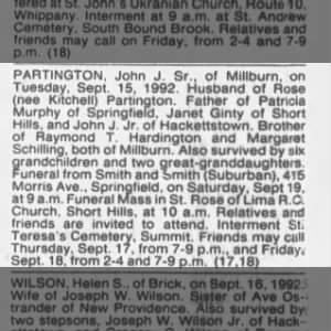 Johnny Partington obituary