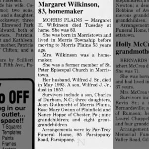 Margaret Wilkinson Obituary (Margaret Hoffman Harrison)